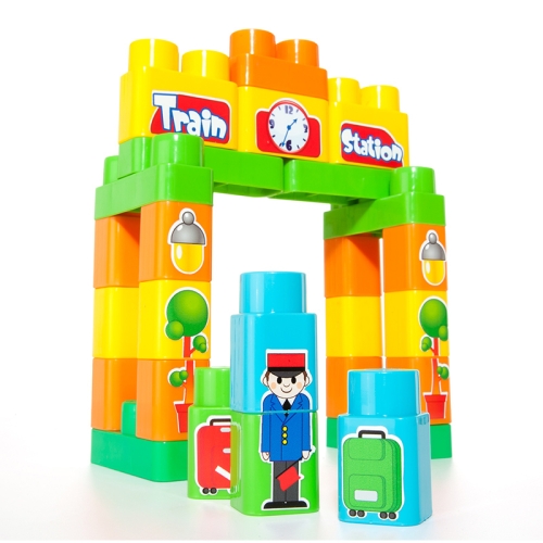 Игрушечный набор из блоков Поезд, 70шт Molto (64701) / Игровые наборы № 2
