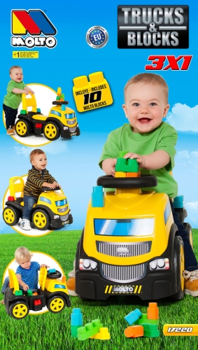 Tolokar Truck with blocks, 10 pieces Molto (72201) / Tolokars № 2 Kids Republic Tolokar Truck with blocks, 10 pieces Molto (72201) / Tolokars № 2