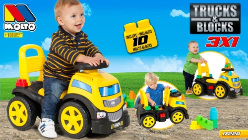 Tolokar Truck with blocks, 10 pieces Molto (72201) / Tolokars № 3 Kids Republic Tolokar Truck with blocks, 10 pieces Molto (72201) / Tolokars № 3