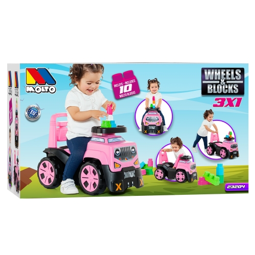 Tolokar All-terrain vehicle with blocks, 10 pcs., pink Molto (32042) / Tolokars № 10 Kids Republic Tolokar All-terrain vehicle with blocks, 10 pcs., pink Molto (32042) / Tolokars № 10