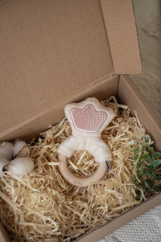 Toy - rattle with a wooden rodent crown, ELFIKI (05521) / Rattles № 5 Kids Republic Toy - rattle with a wooden rodent crown, ELFIKI (05521) / Rattles № 5