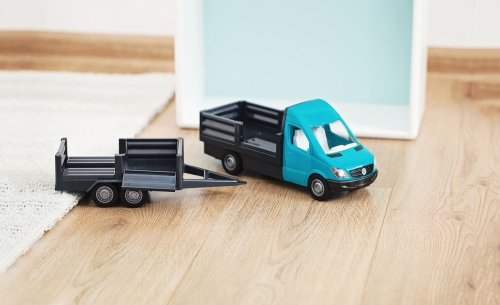 Toy Car Mercedes-Benz Sprinter on-board with a trailer (cyan), Tigres (96689) / Toy Transport № 2 Kids Republic Toy Car Mercedes-Benz Sprinter on-board with a trailer (cyan), Tigres (96689) / Toy Transport № 2