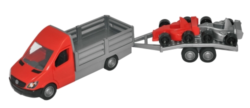 Toy Car Mercedes-Benz Sprinter on-board with carriage (red), Tigres (96696) / Toy Transport № 2 Kids Republic Toy Car Mercedes-Benz Sprinter on-board with carriage (red), Tigres (96696) / Toy Transport № 2