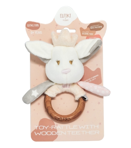 Игрушка - погремушка с деревянным грызунцем эльфик Айли, ELFIKI (04852) / Погремушки Kids Republic Игрушка - погремушка с деревянным грызунцем эльфик Айли, ELFIKI (04852) / Погремушки