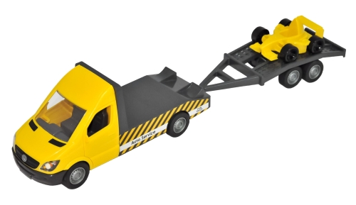 Игрушка Автомобиль Mercedes-Benz Sprinter эвакуатор с лафетом (желтый), Tigres (97419) / Игрушечный транспорт № 2 Kids Republic Игрушка Автомобиль Mercedes-Benz Sprinter эвакуатор с лафетом (желтый), Tigres (97419) / Игрушечный транспорт № 2