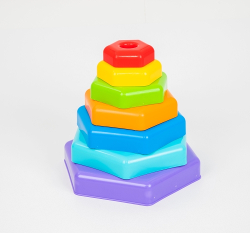 Educational toy Rainbow pyramid in a box (93633) / Sorters and Pyramids № 2 Kids Republic Educational toy Rainbow pyramid in a box (93633) / Sorters and Pyramids № 2