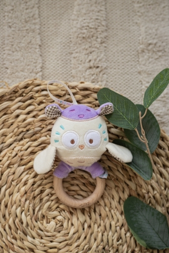 Toy - a rattle with a wooden rodent owl Mia, ELFIKI (04876) / Rattles № 4 Kids Republic Toy - a rattle with a wooden rodent owl Mia, ELFIKI (04876) / Rattles № 4