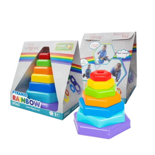 Educational toy Rainbow pyramid in a box (93633) / Sorters and Pyramids Kids Republic Educational toy Rainbow pyramid in a box (93633) / Sorters and Pyramids