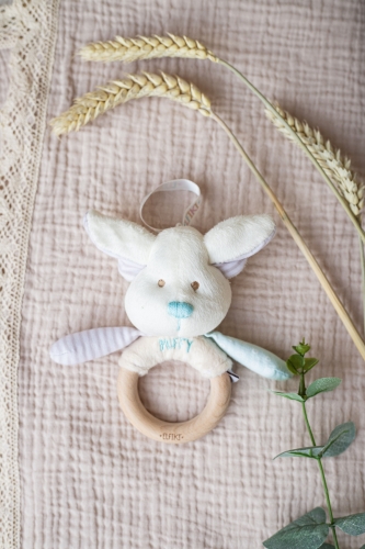 Toy - a rattle with a wooden rodent Elfik Puffy, ELFIKI (04845) / Rattles № 3 Kids Republic Toy - a rattle with a wooden rodent Elfik Puffy, ELFIKI (04845) / Rattles № 3