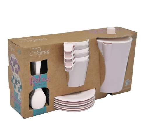 Набор посуды кофейный Релакс 19 эл. в коробке (пудра), Tigres (98041) / Игровые наборы