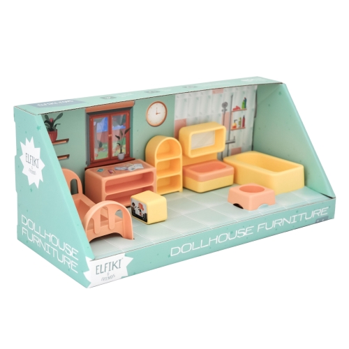 A set of furniture for dolls (bedroom) 7 el., ELFIKI (97907) / Doll House Furniture Kids Republic A set of furniture for dolls (bedroom) 7 el., ELFIKI (97907) / Doll House Furniture