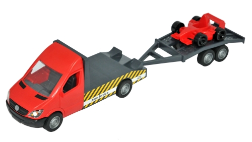 Toy Car Mercedes-Benz Sprinter tow truck with carriage (red), Tigres (97402) / Toy Transport № 2 Kids Republic Toy Car Mercedes-Benz Sprinter tow truck with carriage (red), Tigres (97402) / Toy Transport № 2