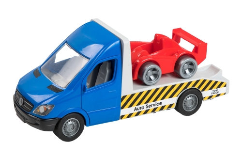 Игрушка Автомобиль Mercedes-Benz Sprinter эвакуатор (синий), Tigres синий (96610) / Игрушечный транспорт Kids Republic Игрушка Автомобиль Mercedes-Benz Sprinter эвакуатор (синий), Tigres синий (96610) / Игрушечный транспорт