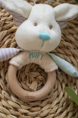 Toy - a rattle with a wooden rodent Elfik Puffy, ELFIKI (04845) / Rattles № 4 Kids Republic Toy - a rattle with a wooden rodent Elfik Puffy, ELFIKI (04845) / Rattles № 4