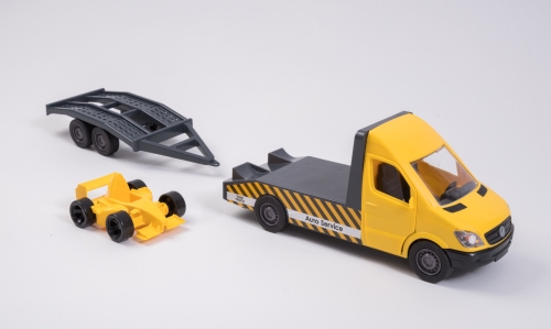 Игрушка Автомобиль Mercedes-Benz Sprinter эвакуатор с лафетом (желтый), Tigres (97419) / Игрушечный транспорт № 4 Kids Republic Игрушка Автомобиль Mercedes-Benz Sprinter эвакуатор с лафетом (желтый), Tigres (97419) / Игрушечный транспорт № 4