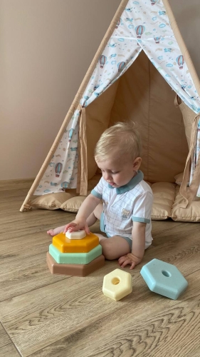 ECO Игрушка развивающая Пирамидка, ELFIKI (99192) / Сортеры и пирамидки № 4 Kids Republic ECO Игрушка развивающая Пирамидка, ELFIKI (99192) / Сортеры и пирамидки № 4