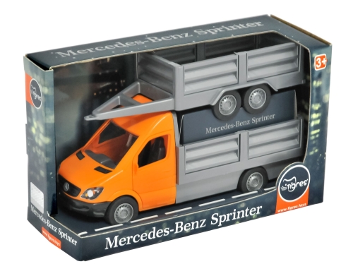 Car Mercedes-Benz Sprinter flatbed with trailer (orange), Tigres (96672) / Toy Transport Kids Republic Car Mercedes-Benz Sprinter flatbed with trailer (orange), Tigres (96672) / Toy Transport