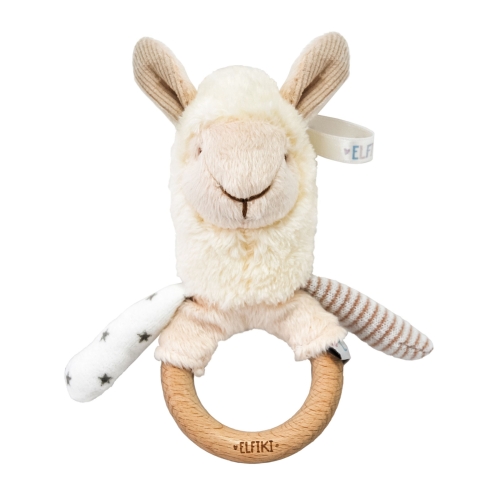 Toy - a rattle with a wooden rodent llama Sammy, ELFIKI (13463) / Rattles № 2 Kids Republic Toy - a rattle with a wooden rodent llama Sammy, ELFIKI (13463) / Rattles № 2