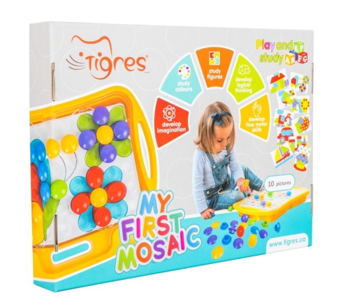 Развивающая игрушка Моя первая мозаика светло-зеленый (93701) / Пазл № 3 Kids Republic Развивающая игрушка Моя первая мозаика светло-зеленый (93701) / Пазл № 3