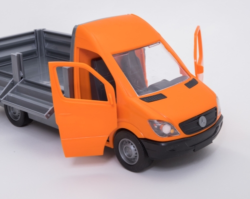 Car Mercedes-Benz Sprinter flatbed with trailer (orange), Tigres (96672) / Toy Transport № 6 Kids Republic Car Mercedes-Benz Sprinter flatbed with trailer (orange), Tigres (96672) / Toy Transport № 6