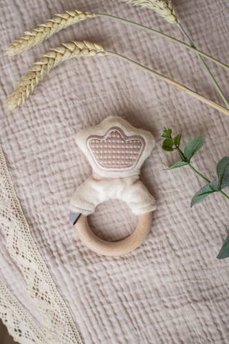 Toy - rattle with a wooden rodent crown, ELFIKI (05521) / Rattles № 2 Kids Republic Toy - rattle with a wooden rodent crown, ELFIKI (05521) / Rattles № 2