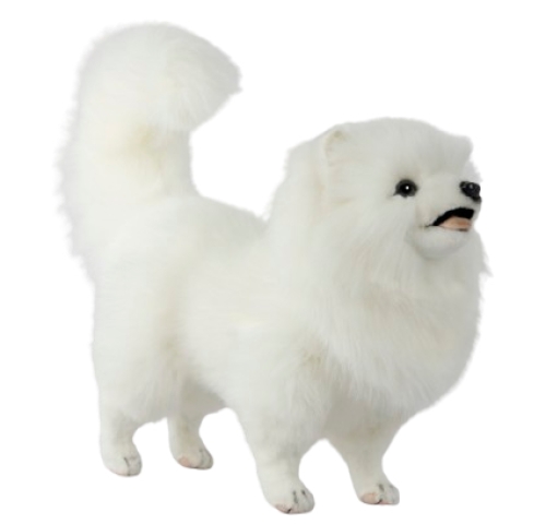 Мягкая игрушка Померанский шпиц белый, длина 49см, Hansa (73240) / Мягкие игрушки