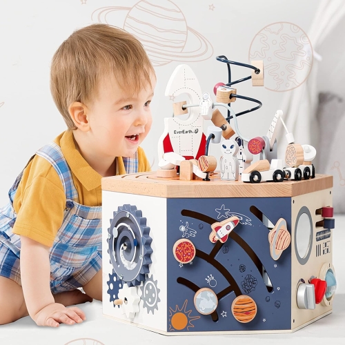 Бізікуб 7 в 1, EverEarth (35220) / Бізіборди та будиночки № 2