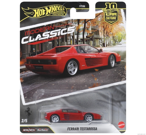Collectible model of the Ferrari Testarossa car from the Car Culture series, Hot Wheels, Mattel (JKF00) / Toy Transport