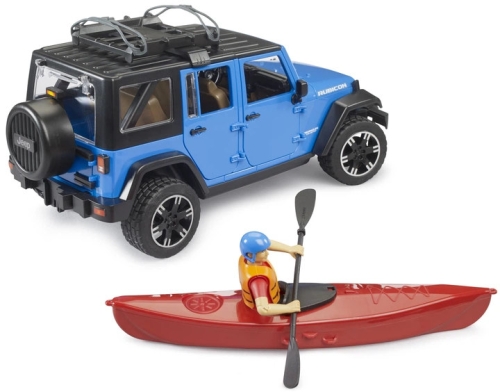 Набір іграшковий. Автомобіль Jeep Wrangler Rubicon Unlimited з каяком та фігуркою, Bruder (25298) / Ігрові набори № 5