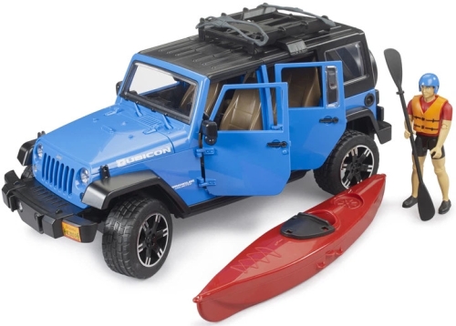 Набір іграшковий. Автомобіль Jeep Wrangler Rubicon Unlimited з каяком та фігуркою, Bruder (25298) / Ігрові набори № 6