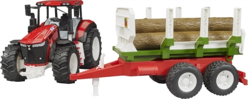 Toy set. Roadmax tractor with trailer and logs, Bruder (34535) / Play Sets № 4