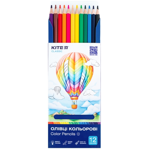 Карандаши цветные, 12 шт. Classic, Kite (85808) / Пеналы и канцелярия № 4 Kids Republic Карандаши цветные, 12 шт. Classic, Kite (85808) / Пеналы и канцелярия № 4