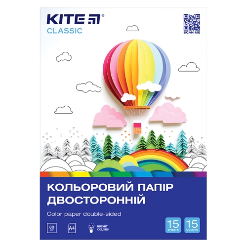 Цвет бумага двухстор. (15 л/15 круг), А4 Classic, Kite (11446) / Сделай сам Kids Republic Цвет бумага двухстор. (15 л/15 круг), А4 Classic, Kite (11446) / Сделай сам