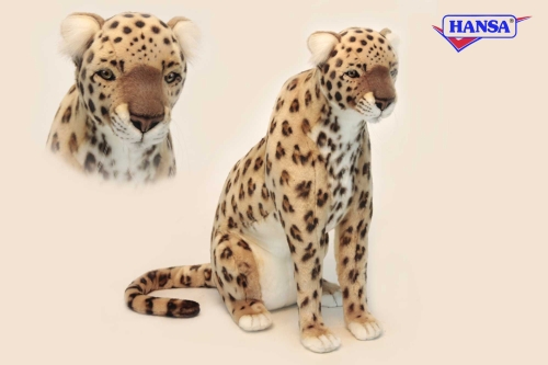 Animated Plush toy Leopard sitting, height 65cm, Hansa (0097) / Plush Toys № 2