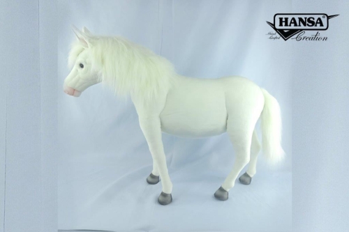 Animated Plush toy White Horse length 88cm, Hansa (0907) / Plush Toys № 2