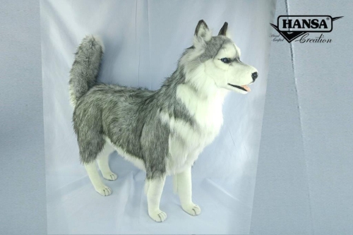 Animated Plush toy Siberian Husky, gray length 115cm, Hansa (0913) / Plush Toys № 2
