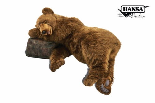 Plush toy Grizzly Bear sleeping length 140cm, Hansa (6848) / Plush Toys № 2 Kids Republic Plush toy Grizzly Bear sleeping length 140cm, Hansa (6848) / Plush Toys № 2