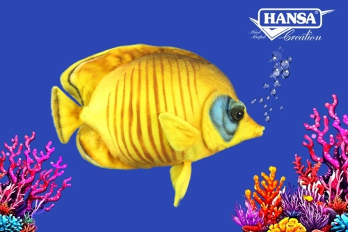 Plush toy Blue-cheeked butterfly fish, length 27cm, Hansa (8794) / Plush Toys № 2