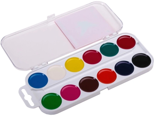 Watercolor 12 colors, b/w, plastic, Enthusiasm, Gamma (11587) / Drawing № 2