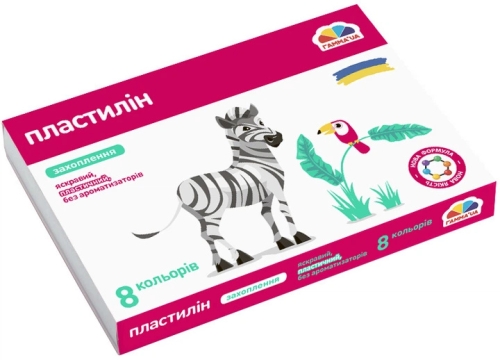 Plasticine for children 8 colors, 128 g, stack, Enthusiasm, Gamma (17015) / Modeling Kids Republic Plasticine for children 8 colors, 128 g, stack, Enthusiasm, Gamma (17015) / Modeling