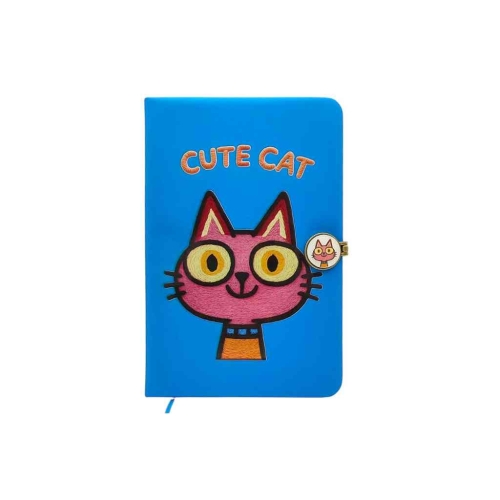 Блокнот на магніті А5 14x21 cm, 80 арк., PU Cute cat, Малеваро (63883) / Канцелярія № 3