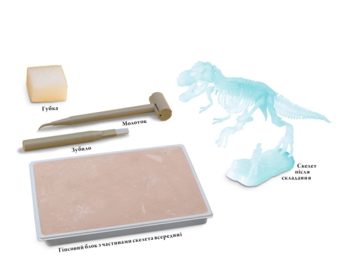 Светящийся в темноте Тиранозавр (Glow in the dark T-Rex) (UA) - Научный набор, Розум (90099) / Игровые наборы № 3