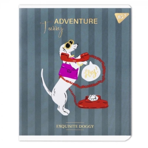 Тетрадь для записей А5/24 кл. Luxure doggy Фольга золото, УФ выб, YES (90632) / Пеналы и канцелярия № 7 Kids Republic Тетрадь для записей А5/24 кл. Luxure doggy Фольга золото, УФ выб, YES (90632) / Пеналы и канцелярия № 7