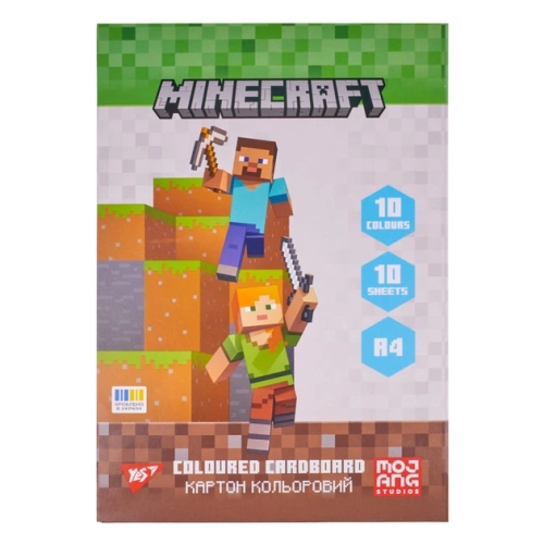 Картон цветной односторонний Minecraft, 10 листов, А4, папка, YES (91400) / Сделай сам Kids Republic Картон цветной односторонний Minecraft, 10 листов, А4, папка, YES (91400) / Сделай сам