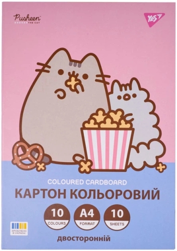 Картон цветной двухсторонний Pusheen, 10 листов, А4, папка, YES (91509) / Сделай сам Kids Republic Картон цветной двухсторонний Pusheen, 10 листов, А4, папка, YES (91509) / Сделай сам