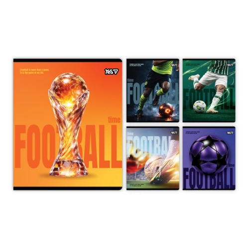 Тетрадь ученическая Football А5/18 кл. иридиум+soft touch, YES (07363) / Пеналы и канцелярия Kids Republic Тетрадь ученическая Football А5/18 кл. иридиум+soft touch, YES (07363) / Пеналы и канцелярия