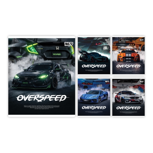 Тетрадь ученическая Overspeed А5/18 лен. иридиум+УФ глянец, YES (07639) / Пеналы и канцелярия Kids Republic Тетрадь ученическая Overspeed А5/18 лен. иридиум+УФ глянец, YES (07639) / Пеналы и канцелярия