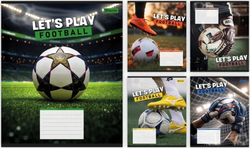 Тетрадь ученическая 1В Lets play football А5/12 кл., YES (08827) / Пеналы и канцелярия Kids Republic Тетрадь ученическая 1В Lets play football А5/12 кл., YES (08827) / Пеналы и канцелярия