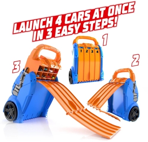 Portable track container with 4 parallel tracks Hot Wheels, Mattel (HWCC14) / Toy Transport № 5 Kids Republic Portable track container with 4 parallel tracks Hot Wheels, Mattel (HWCC14) / Toy Transport № 5