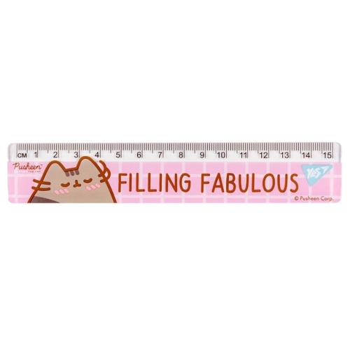 Линейка 15 см Pusheen, YES (35705) / Пеналы и канцелярия